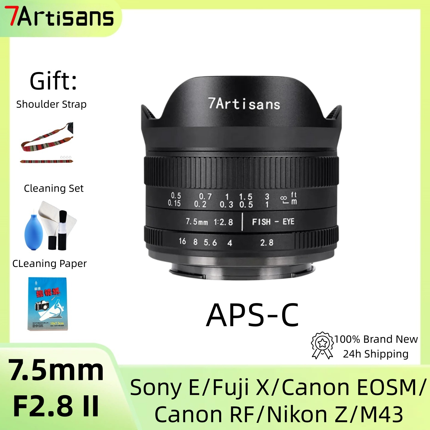 Canon Camera Eos M50 Mark Ii - Obiettivo fisheye grandangolare manuale 7artisans 7.5mm